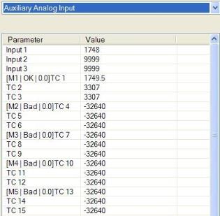 Auxiliary Analog Input Menu